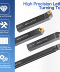 Lathe Tooling Set 14 Pcs Turning Bits With Four Five Eighth Inch Shank Threading Holders Boring Bars And Ten Indexable Carbide Inserts CCMT09T304 For Metal Lathe Tools Ideal For Precision Cutting Threading And Milling.