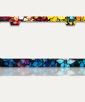 Dope Stainless Steel License Plate Frame With Marble Flower Floral Pattern Colorful Design 6x12 Inch Universal Car Frame
