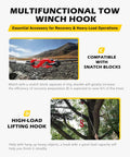 Fast Connect Easy Release Tow Hook And Winch Shackle, 33,000 Lbs Heavy Duty G80 Forged Steel S Shaped Recovery Hook used with snatch blocks