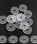 Clear 3/4 Inch Shower Door Washer Set For Glass Protection Qjaiune 10 Pack Transparent Plastic Gaskets on black background