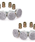 Heavy Duty Adjustable Leveling Feet With Three Eighth Inch Sixteen Thread Pitch And Felt Pads Ironclad Steel Base Supports Heavy Load Eight Pack in a set with felt pads and screws.
