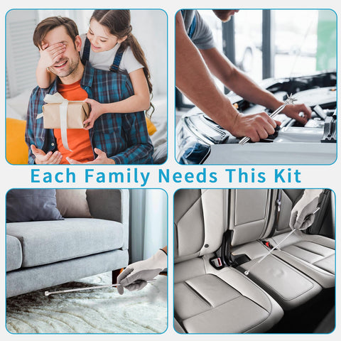 Flexible Magnetic Pickup Tool Set 5 Lb With 23.6 Inch Bendable Extension used in car and home settings, ideal family gift