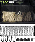 Cargo net for All Weather TPE Floor Mats For 2021 To 2026 Chevy Tahoe And GMC Yukon 8-Seat Models With Bench Seats and accessories