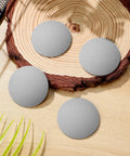 Silicone Door Stopper Bumper Pads With Strong Adhesive, 4 Pack Grey Wall Protectors on wooden surface