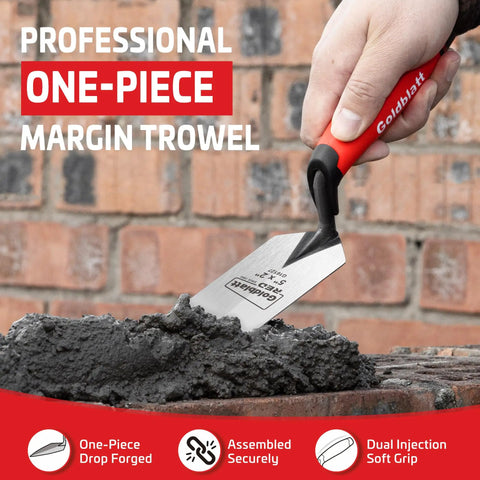 Margin Trowel 5 Inch By 2 Inch Ground Blade One Piece Forged Heavy Duty High Carbon Steel With Soft Grip Handle spreading mortar