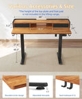 Yihayo Electric Standing Desk With Drawers 48X24 Inches Adjustable Height Computer Table showcasing dimensions and features.