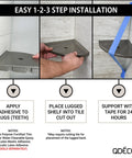 10 Inch Corner Shower Shelf With Lugged Mount For Quick Install In New Construction Built For Tiled Walls Shower Organizer Corner Caddy Soap Dish Bathroom Storage In Graphite Black installation steps.