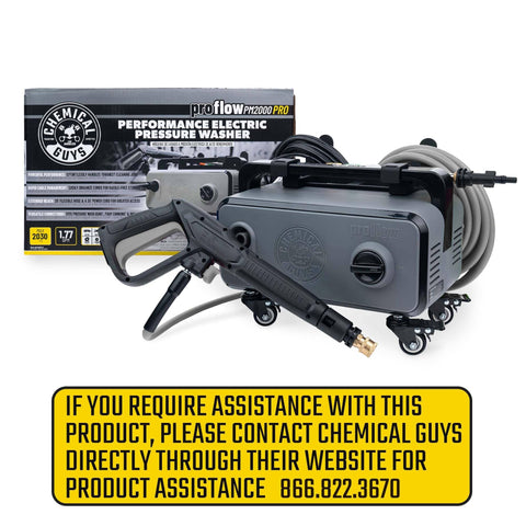 PM2000 Pro Electric Pressure Washer Delivers 2030 PSI And 1.77 GPM with 25 ft flex hose, 360 degree casters, and storage features