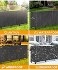 8-Foot Waterproof Firewood Rack Cover For Outdoor Wood Storage, Heavy-Duty 600D Canvas in various weather conditions