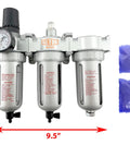 Three Eighths NPT Mid Flow Filter Regulator Coalescing Desiccant Dryer System With Wall Mount Bracket For Compressed Air Lines