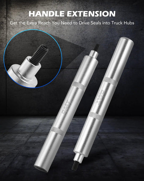 Handle extension for Beefy Heavy Duty Truck Hub Seal Driver Set, 9-Piece Kit For Large Race And Seal Installation
