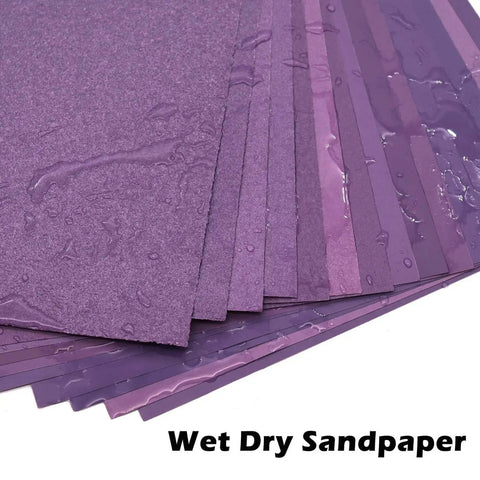 9x11 Inch Wet Dry Sandpaper Kit 24 Pcs Alumina Abrasive Grits 60 80 120 150 180 240 320 400 For Wood Furniture Auto Metal Polishing