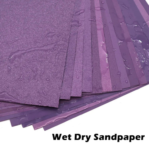 2000 Grit Purple Pro Grade Wet Dry Sandpaper Sheets 9x11 Inch 15 Sheet Pack Alumina Abrasive for Wood Polishing