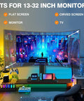 Free Standing Monitor Stand With VESA Mount For 13 To 32 Inch Screens, installed on desk with curved monitor and gaming setup