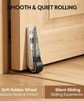 Heavy Duty Sliding Door Roller Wheels Roll Like Butter For Smooth And Whisper Quiet Operation Premium Rubber vertical track wheel mounted on wooden door.