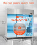 Built Different For Heavy Duty Operations This 52 Cubic Foot Upright Freezer features three stainless doors and nine adjustable shelves.