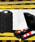 6 Piece Emergency Roadside Flares Kit With LED Safety Strobe Lights Bright Red Beacon Magnetic Base Detachable Stand Bulk Pack