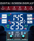 Digital screen of 3 In 1 MIG TIG Stick Welder, 145 Amp, 110V 220V Gasless Flux Core Welder With Digital Readout