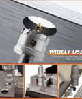 Carbide hole saw kit for metal, 16-piece tungsten carbide tipped set (5/8"–2-1/4"), Amazon brand; collage with hole saw in drill chuck.