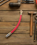 Ultimate Flex Grit Red Motorcycle Air Pump Hose Rubber Tubing Connector Inflator Tool For E Bike And Motorcycles Tire Pressure Gauge Fast Inflation Handheld Repair Adapter Extension Hose System For All Rides, red rubber hose