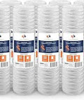 8 pack 5 Micron Whole House Water Filter Replacement Cartridge For Well Water Filtration, 20 by 4.5 inch string wound design