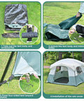 Steps to set up Spacious Family Tent For 4 To 6 People With Easy Setup, Waterproof Double Layer Design With Rainfly in 10 by 9 feet tent.