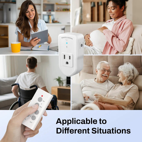 Wireless Remote Control Outlet Kit With 3 Outlets And 1 Remote For Lights And Fans And Christmas Lights And Small Appliances