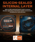 Road Ready 12 Volt Automatic Dual Battery Isolator Kit With 140 Amp Voltage Sense Relay Vsr showing waterproof display and silicon-sealed design.