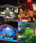 Battery Powered Umbrella Lights With RF Remote For Outdoor Patio Umbrella, 12 Color Changing Pole Light in various settings