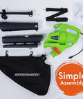 3 In 1 Leaf Blower Vacuum Mulcher For Quick Yard Cleanup With 10 Amp Electric Motor And 10 Gallon Collection Bag components