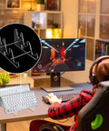 Gamer using Clear Acrylic Keyboard Display Stand 3 Tier Storage Tray For Keyboard And Tablet Desk Organizer in home setup