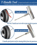All-In-One 68-Piece Ride-Ready Heavy Duty Tire Repair Kit T-handle insert tool with tire plug example