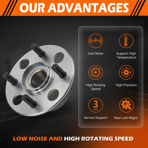 Rear Wheel Hub and Bearing Assembly for Acura EL 2001 2005 and Honda Civic 2001 2005 Drop In Replacement with ABS 4 Lug Direct Fit