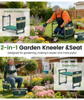 2 In 1 Garden Kneeler And Seat With Tool Side And Tote Bags Heavy Duty Foldable Gardening Stool For Kneeling Or Sitting Relieves Knee And Back Pain Includes Side Pouches