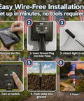 Installation steps for Patriotic Solar Flag Light Set With 56 LEDs, 8 Modes, Red White And Blue Stake Pathway Lights