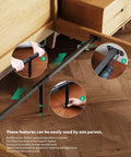 Heavy Duty Queen Bed Frame Sag Saver Center Support Cross Bars Steel Reinforcement Kit installation process with adjustable legs.