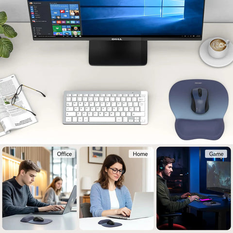 Gel Wrist Rest Mouse Pad With Ergonomic Support For Office And Gaming Non Slip Smooth Surface Cozy Gel Cushion on desk setup