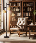 68 Inch Farmhouse Floor Lamp With Tree Trunk Faux Wood Column Dark Bronze Wicker Drum Shade Rustic Country Cottage Decor For Living Room