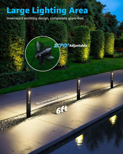 12 Pack Low Voltage Pathway Lights With 4 Spotlights Landscape Kit For Path Garden Yard And Patio Black Cast Aluminum