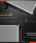 Replacement Center Cooler Radiator Assembly For Tesla Model S 2016 To 2022 showing non-leakage PA66 plastic end tanks and aluminum construction.