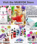 Collage showcasing Car Freshie Starter Kit With 1 Pound Scented Aroma Beads, 3 Inch Circle Silicone Molds, and more supplies