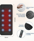 Full Body Massage Mat With Heat And Vibration Ten Motors Four Heating Zones 30 Minute Auto Shut Off Foldable Relaxation Pad