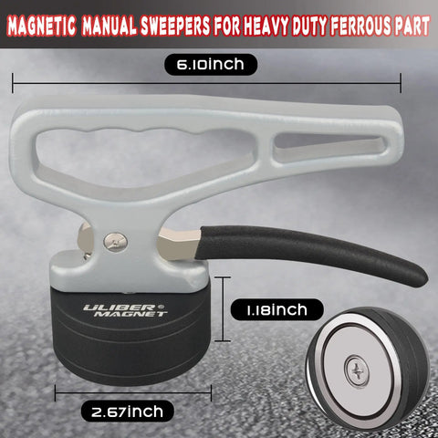 Heavy Duty Magnetic Grabber Tool With Quick Release Portable Lifter For Iron Plates And Metal Scraps Ergonomic Handle Tool Steel Construction Laser Cut Finish