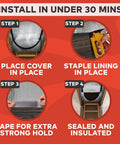 Install steps for Attic Stair Cover 25x54x11 Inches With Easy Access 2 Zip Design For Quick Attic Access And Superior Insulation R15.5