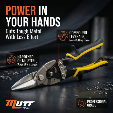 Heavy Duty 10 Inch Metal Cutting Shears For Sheet Metal Stainless Steel And Aluminum Pro Grade Tin Snips Ergonomic Grip