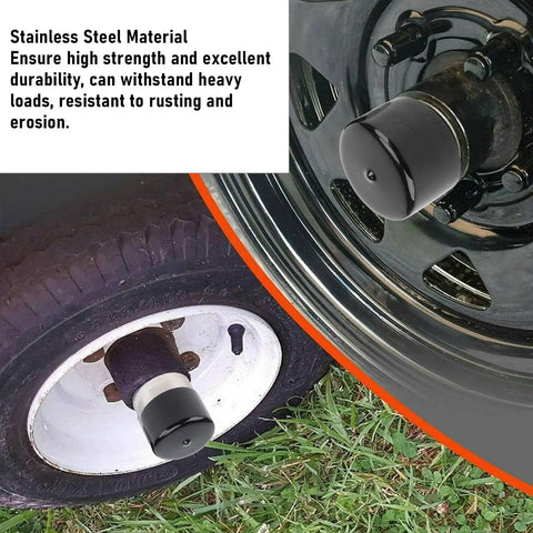 4 Pack Boat Trailer Bearing Protector Caps on wheel, stainless steel, 1.98 inch diameter, enhances protection, keeps grease in.