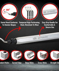 Top Shelf Deburbing Tool Kit Comes With 21 Tough M2 And M35 Cobalt Steel Blades And Heavy Duty CNC Aluminum Handle Perfect For Knocking Off Rough Bits On Steel Brass And Aluminum Projects Smooth And Easy, featuring swivel head and comfortable grip.