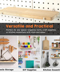 Two Pack Solid Wood Pegboard Shelf Set With No Tilt Balance Twelve By Four Inch Shelves Fit One Quarter Inch Pegboards