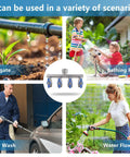 Heavy Duty 4 Way Garden Hose Splitter With Full Flow Ball Valve, 304 Stainless Steel, Lead Free, 3/4 Inch GHT Thread, Extra Long 2.1 Inch Handle, Outdoor Spigot Faucet Connector For Fast, Unrestricted Water Distribution. for irrigating, pet bathing, car wash, and watering flowers