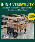 Kwik Shift Five In One Convertible Hand Truck 1000 Pound Capacity Steel Dolly And Cart loaded with materials in warehouse